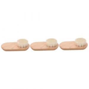 FRCOLOR Lot de 3 brosses de nettoyage pour ongles - Brosse à ongles - Brosse exfoliante pour ongles - Brosse exfoliante pour ongles - Brosse à ongles demi-cercle - Brosse à poussière en hêtre (White Beach, neuf)