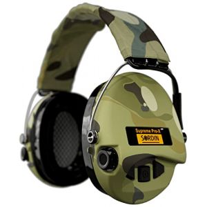 Sordin Pro X LED Casques Antibruit Électroniques à Forte Atténuation 75302-X-08-S - Protection Auditive - Coussins en Gel - Coques d'oreilles Camouflage - Idéal pour la Chasse ou Le Tir (ACE-Europe, neuf)