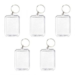 JNNJ 5 Pièces Voitures Porte-clé Photo en Acrylique Transparent, Résistance à L'eau DIY Vierge Souvenir Personnalisé Porte Clef Cadres Photo Famille, Véhicule Cadeaux Universel(5x5.7cm) (KJHmaoyi, neuf)