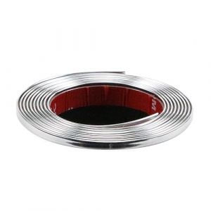 Baguette d&eacute;corative chrom&eacute;e pour voiture, 5 m de bandes d&eacute;coratives argent&eacute;es auto-adh&eacute;sives universelles pour la carrosserie de la voiture, fen&ecirc;tres ext&eacute;rieures (20 mm) (iglood, neuf)