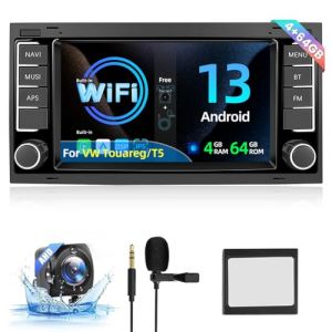 4+64G Autoradio pour VW Touareg 2004-2011 / Transporter T5 2004-2009 - Wireless Carplay and Android Auto WiFi GPS - Mirror Link Steer 32EQ Wheel Control Split Screen + Backup Camera & Mic (Tianju-EU, neuf)
