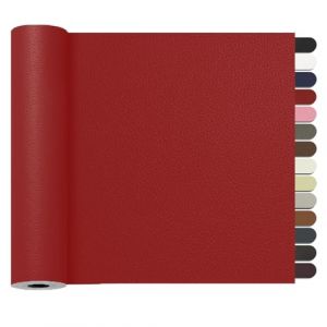 Simili Cuir Autocollant, 60 x 120cm Patch de Réparation en Cuir, Patch Cuir Auto-adhésif Rénovation Pour Siège de Voiture, Meubles, Canapé, Sacs à Main, Vestes, Chaises.(Rouge Vif) (ZR-EU, neuf)
