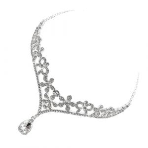 TOPPERFUN Cha&icirc;ne Frontale de Mariage en Alliage Argent&eacute; Strass Scintillants Bandeau de Mari&eacute;e &Eacute;l&eacute;gant Accessoire Bijoux de Front pour C&eacute;r&eacute;monie Nuptiale et F&ecirc;te Pr&eacute;nuptiale (Linuya, neuf)
