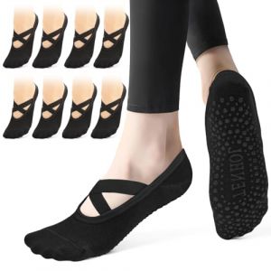 Bafiwu 4 Paires Chaussettes Pilates Antid&eacute;rapantes Femme.Coton Yoga Chaussette Pilates Reformer Socks, Kit Pilates Maison Pilates Accessoires pour Pilates, Yoga, Ballet, Sport,Danse (4 colors) (wanyangmaoyi, neuf)