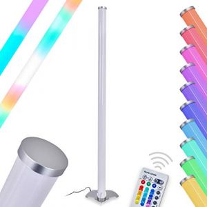 Colonne lumineuse Laugar en plastique blanc à LED RGB - réglage de la couleur par télécommande - lampadaire pour salon - chambre à coucher - chambre d'enfant (hofstein, neuf)