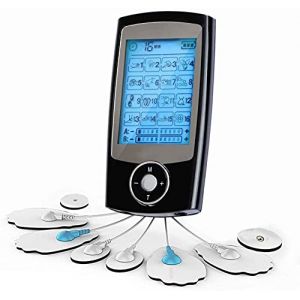 Électrostimulateur TENS Anti-Douleur et électrostimulation Musculaire EMS - rééducation, soulagement des douleurs, Massages, Soins de kinésithérapie - 16 programmes de Massage + 8 électrodes (GOZOWO EU, neuf)