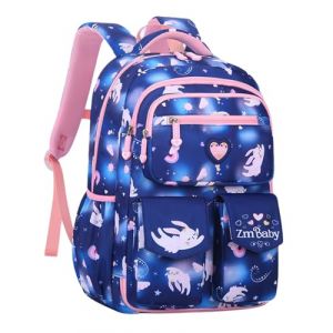 IvyH Sac A Dos pour Enfant Cartable Fille Primaire Maternelle, Kawaii Sac D'école pour Fille Garçon 6 8 à 10 ans, Sac Ecole Léger et Imperméable, 28 * 17 * 41 cm -Bleu (IvyH, neuf)
