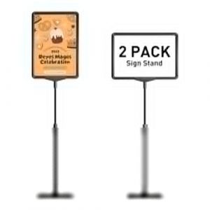 Porte Affiche A4 Stands de Présentoirs - Lot de 2 Présentoirs d'information - Porte menu Restaurant - Presentoir A4 sur Pied 360 Degrés Réglable Idéal pour Entreprise, Bureau, Restaurant (Noir) (DUKZURA, neuf)