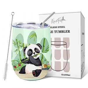 NymphFable 350ml Panda Mug Isotherme de Voyage Travel Mug Thermos Cafe Double Paroi Tasse Thermos (NymphFable Design, neuf)