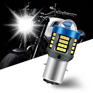 yifengshun H6 LED Moto Phare Ampoules Super Bright Blanc+Blanc BA20D Ampoule LED Moto 12-80V Pour Moto Feux De Route Et Feux De Croisement Tout-En-Un Plug And Play 25W 6000K 1Pcs (yifengshun, neuf)