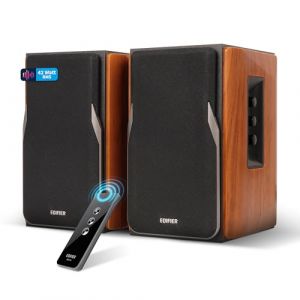 EDIFIER R1380T Bois - Enceintes Studio bibliothèque Actives, Télécommande IR, 2 Entrées RCA, Prises Optique et Coaxiale, Ampli Intégré, pour PC, Portable, Mac, Téléphone et Hi-FI, 42W RMS Multicolore (okluge, neuf)