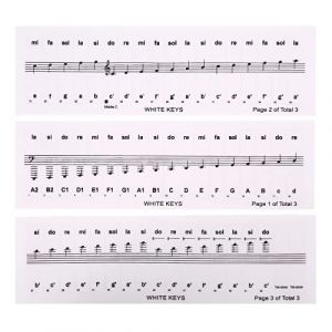 54/61/88 Cl&eacute; Piano Autocollants Transparent Piano Clavier PVC Autocollant Piano Port&eacute;e Clavier &Eacute;lectronique Nom Note Autocollant Accessoires Fashion Processing (HBMYCSF, neuf)