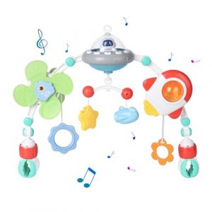 Orzbow Jouet Poussette Bebe, Arche Eveil Bebe Jouets Musicaux avec Lecteur de Musique &agrave; Volume R&eacute;glable, Jouets Sensoriels Pliables &agrave; Suspendre pour B&eacute;b&eacute; pour Gar&ccedil;ons et Filles de 3 6 9 12 Mois (Orzbow Official Store, neuf)
