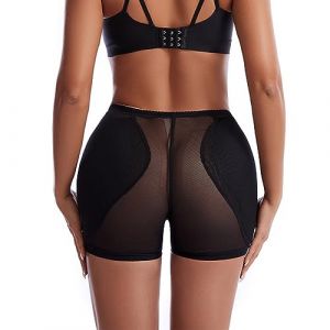 Générique Culotte Push Up Fesse Femme Culotte Sculptante Rembourrée Shapewear Remonte Fesses avec Coussinet Silicone Amovible Gaine Ventre Plat Invisible Amincissante Noir, S (Zawalud, neuf)