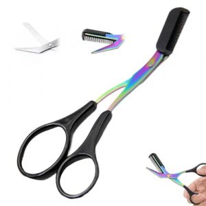 Ciseaux Sourcils Femme Brosse Sourcil 2025 Nouveau 2 - En - 1 Peigne Taille Des Sourcils Pour Cils Et Sourcils Outil de Beauté pour Femmes Hommes (2) (jingteng464, neuf)