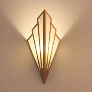 Générique Applique Murale en LED en Forme D'éventail ，Abat-Jour en Fer Forgé D'époque, Applique Murale Art Deco for Salon justement Parfait, Applique Art Deco G9 (Gold) (yi mai tong, neuf)