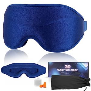 Masque Sommeil Masque de Nuit 3D, Cache Yeux pour Dormir Femme Homme Doux Respirant,Cache Oeil pour Dormir Zéro Pression,2023 Masque nuit sommeil Bandeau Nuit Yeux pour Dormir Voyages Sleep mask Bleu (Legezon, neuf)