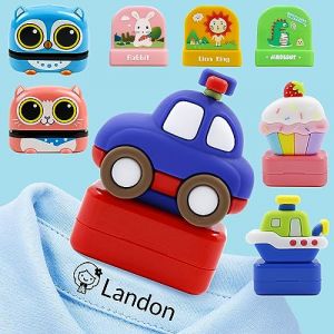 Tampon Prenom Vetement Enfant Personnalis&eacute;, Tampon Encreur Textile Personnalisable Vetement, Nominatif Personnalis&eacute; Vetement Enfant, Tampon Nominatif Pour Marquer Les V&ecirc;tements (yueshishangmao, neuf)