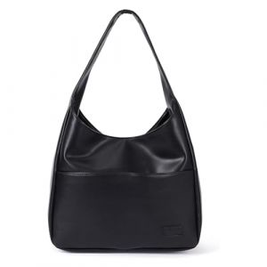 Skyearman Sac Porté épaule Femme en Cuir PU Souple Sacs Fourre-tout Rétro Sac Cabas Grand Capacité Tendance (Noir) (HATELLY, neuf)