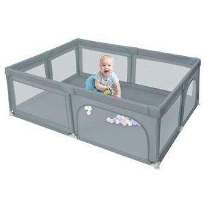 Parc pour B&eacute;b&eacute;,205 * 147 * 66cm,Petit Parc modulable pour B&eacute;b&eacute; avec 50 Balles et Porte de S&eacute;curit&eacute;, Cl&ocirc;ture pour B&eacute;b&eacute;, Parc de Jeu pour B&eacute;b&eacute; Int&eacute;rieur et Ext&eacute;rieur,Centre D'activit&eacute;s pour Tout-Petits (jusiZL, neuf)