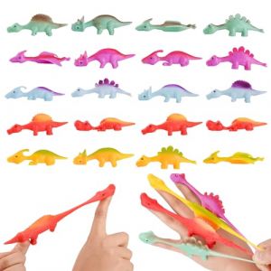 YAOZUP Jouet de Fronde de Doigt, 20 Pièces Jouets de Doigt de Dinosaure de Fronde, Mini Jouets Dinosaures Volants en Caoutchouc, Lance Pierre de Dinosaure Enfant, Couleur Aléatoire (VOPTYC, neuf)