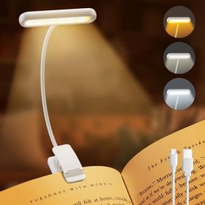 iFalarila Lampe de Lecture Rechargeable avec C&acirc;ble de Type-C, Liseuse Lampe Clip [3 Couleurs et 10 Luminosit&eacute;s] Mini Veilleuse Flexible &agrave; col de Cygne et &agrave; Pince pour Les Enfants (Jingzhaotech-FR, neuf)