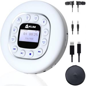 KLIM Journey + Lecteur CD Portable Walkman avec Batterie Longue Dur&eacute;e + NOUVEAUT&Eacute; + Ecouteurs Inclus + Radio FM + Compatible MP3 + Carte SD, Transmetteur FM, Bluetooth + Id&eacute;al pour la Voiture - Blanc (KLIM Technologies France, neuf)