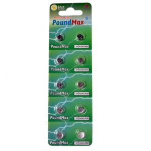 Lot de 10 Piles alcalines PoundMax AG4 376/377 LR66 SR626 SR626SW 1,5 V (TechWorldHaven, neuf)