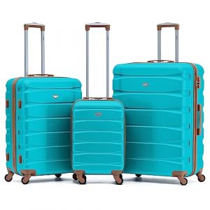 Flight Knight Lot De 3 Moyen Et Grand Valises Rigides Legeres en ABS A 4 Roues Cabine Bagage A Main pour Plus De 60 Compagnies Aeriennes -easyJet, Jet2 Et Taille Max Ryanair (Priority) 55x40x20cm (Prime Brands Group FR, neuf)