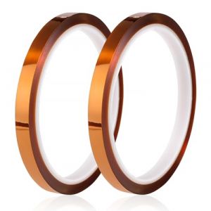 YIXISI 2 Pièces 8mmx33m Ruban Adhésif de Film de Polyimide, Résistant à La Chaleur Ruban, Kapton Bande, pour Imprimante 3d, Masquage, Soudure, Carte de Circuit Imprimé Isolant (YXS-DE, neuf)