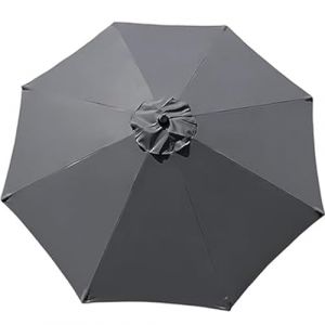 Miecoae Housse de Rechange pour Parasol de Jardin Diamètre 200-350cm Auvent de Rechange Rond pour Parasol Déporté Toile Polyester Imperméable avec 6/8 Baleines(Dark Grey,6 Ribs 300 cm) (MOSIED, neuf)
