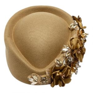 Aislor Femme Vintage Bonnet Beret &Eacute;glise Soiree Cocktail Pour Dame Retro Chapeau Fascinator Bibi Casquette Doux Aux Fleurs D&eacute;coration Kaki Taille unique (Aislor EU, neuf)
