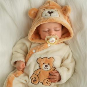 BABESIDE Poupée Reborn Garçon 43 cm Corps en Tissu Doux Réaliste Nouveau-né Cheveux Dessinés avec Accessoires Cadeau pour Enfants de 3 Ans et Plus (SIDE-baby, neuf)