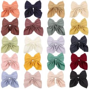 20 pi&egrave;ces d'accessoires pour cheveux pour filles, n&oelig;uds de cheveux en soie de 4, 5 pouces avec pince &agrave; bec canard, faciles &agrave; assortir et coiffer pour les f&ecirc;tes d'anniversaire, la rentr&eacute;e scola. (Xoulovepe, neuf)