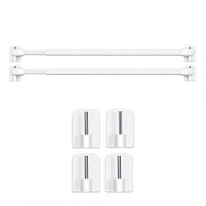 BANJILI-Tringle à Rideau en Plastique Réglable Métalliques Extensibles Extensible pour Fenêtre Barres d'Armoire Tige de Tension Crochets de Tringle à Rideau Adhésive (2PCS-80-140CM) (BANJILI FR, neuf)