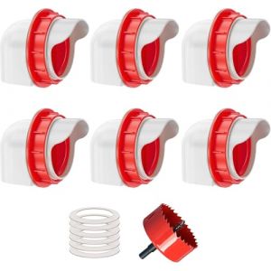 ZenxyHoC Mangeoire Poules 6 Ports, Mangeoire Poule Automatique, DIY Mangeoire à volaille Gravité Kit pour Seaux Tonneaux Bacs (ZenxyHoC, neuf)