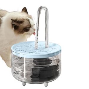 Fontaine a Eau Chat - 1L Fontaine &agrave; Eau pour Chat - Distributeur Eau Chat Super Silencieuse - Fontaine &agrave; Eau pour Chat Ronde avec Robinet - Fontaine &agrave; Eau Automatique pour Chat/Chiens (qinlkam, neuf)