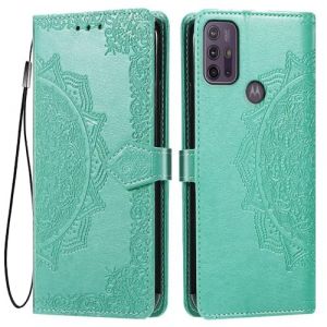 HONLEN Coque pour Motorola Moto g10 / G20 / G30 Etui, (6.5" inches) Premium PU Cuir Portefeuille Magn&eacute;tique Flip Case, 3 Porte-Cartes en B&eacute;quille Cover Vert (HONLEN, neuf)