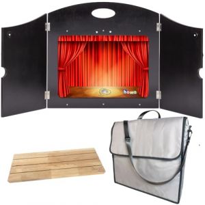 howa Kamishibai 17504 Th&eacute;&acirc;tre narratif en bois pour cartes d'image DIN A3 et A4, fente lat&eacute;rale, avec rail de narration et sac (howa-shop, neuf)