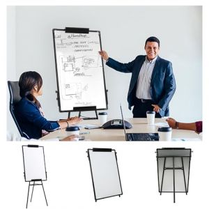 Tableaux blancs-Chevalets avec tableau blanc, Tableau Blanc sur Pied, Tableau Magnétique avec Roues, Hauteur Réglable pour Enfants, Adultes,70 x 100 cm (noir) (Hechheu, neuf)