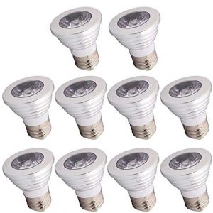 Mengjay&reg; 10x3W E27 RGB LED ampoule RGB + Cool white 6000K multicolore dimmable 12 couleurs fonction minuterie 4 modes et m&eacute;moire, avec fonction de t&eacute;l&eacute;commande, (Geste shop, neuf)