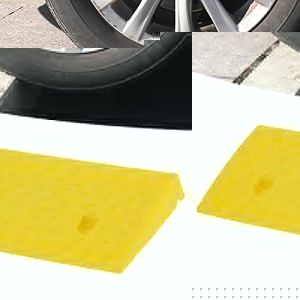 Rampe de Trottoir en Plastique, épaisseur 5 cm, Rampe d'accès Voiture, Rampes en Plastique, Rampe de seuil de Porte de Voiture, pour Quai de Chargement d'allée de véhicule de Voiture Moto (Jaune) (Mairubo, neuf)