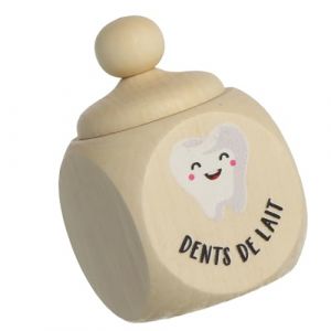 Spruchreif Bo&icirc;te &agrave; dents de lait en bois avec couvercle &agrave; vis et gravure | Bo&icirc;te &agrave; dents pour enfants pour les dents de lait &agrave; conserver | Parfaite comme petit cadeau | F&eacute;e des dents (Spruchreif GmbH, neuf)
