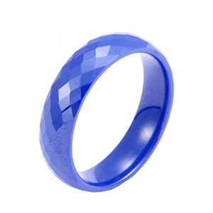 PAURO Bijoux Haute Brillant Classique Conception Engagement Mariage Band Bague Femme C&eacute;ramique 6MM Bleu Taille 52 (BuyPAURO, neuf)