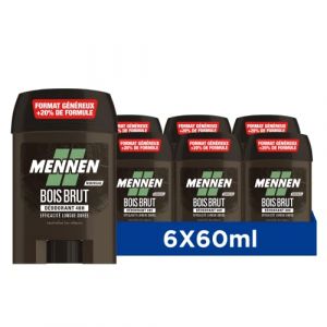Mennen Natural Force Deodorant d'origine naturelle homme 48H stick large sans alcool anti traces - Lot de 6 (Jolls, neuf)