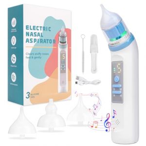 Mouche Bebe Electrique | Mouche Bébé Électrique, Aspirateur Nasal Bebe Electrique avec 3 Embouts En Silicone Souple, 5 Niveaux D'Aspiration, Rechargeable, Musique Et Lumière Intégré Mouche-Bébé (DESA NEGRILA SHOP S.R.L., neuf)