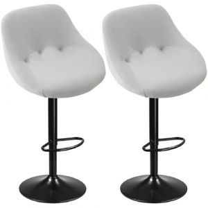 SDNAM Housse Tabouret de Bar avec Dossier Lot de 2/4/1 Extensible Incurv&eacute; Couverture de Tabouret de Bar Tabourets Hauts pour Bar/Cuisine/Salle a Manger(H21,2PCS) (POSTTER SHOP, neuf)