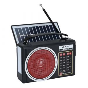 Radio r&eacute;tro Portable, Radio Bluetooth AM/FM/SW compacte avec Panneau Solaire, &eacute;clairage LED Portable, Batterie Rechargeable, Support pour Carte TF/USB-MP3 Player (Rose) (Lycheer, neuf)