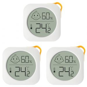 Flintronic Thermom&egrave;tre Hygrometre Interieur, 3pc Hygrom&egrave;tre Num&eacute;rique Mini Digital &agrave; Haute Pr&eacute;cisio, Moniteur de Temp&eacute;rature et Humidim&egrave;tre pour Le Confort du Bureau &agrave; Domicile Thermom&egrave;tre de Reptile (XJYEU, neuf)