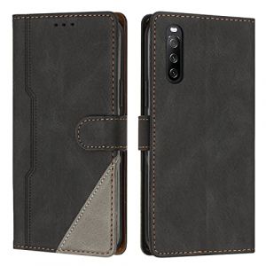 RADOO Coque pour Sony Xperia 10 V 2023, Housse Etui Portefeuille Cuir Multifonction, Fermeture Magn&eacute;tique &agrave; Clapet Anti-Choc [Fonction Support] Flip Case Compatible avec Sony Xperia 10 V 2023 (Noir) (Radoo EU Direct Store, neuf)